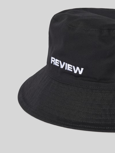 REVIEW Czapka typu bucket hat z wyhaftowanym logo Czarny 2