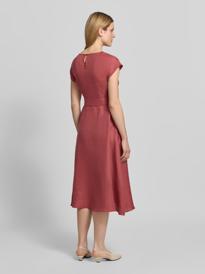 Weekend Max Mara Getailleerde vrijetijdsjurk van puur linnen model 'ESORDIO' Donkerrood - 5