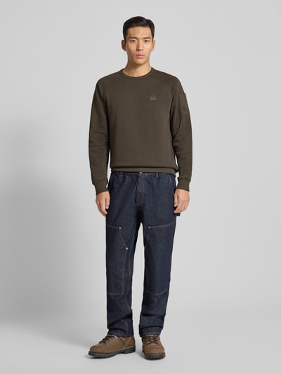 PME Legend Sweatshirt met labelstitching Olijfgroen - 1