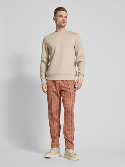 Lacoste Straight Leg Sweatpants mit Galonstreifen Rostrot 1