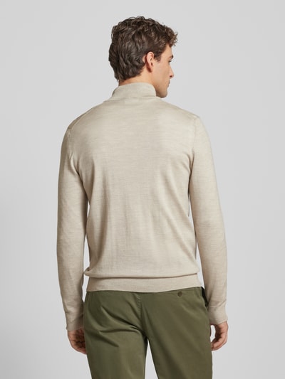 Profuomo Strickpullover mit gerippten Abschlüssen Beige 5