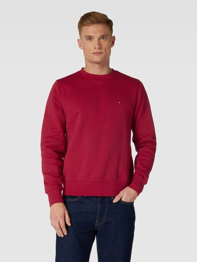 Tommy Hilfiger Sweter z dzianiny z wyhaftowanym logo Wiśniowy 4