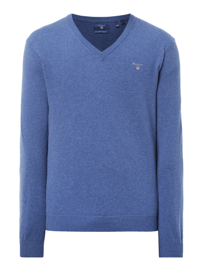 Gant Pullover aus Lammwolle mit V-Ausschnitt Blau 2