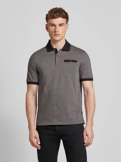 bugatti Poloshirt mit Kontrastbesatz Camel 4