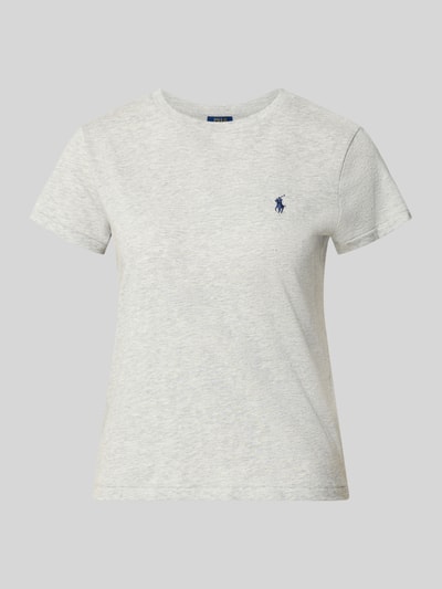 Produktfoto, Regular Fit T-Shirt aus reiner Baumwolle von Polo Ralph Lauren in Hellgrau mit glatter Textur und dezentem Logostick auf der Brust