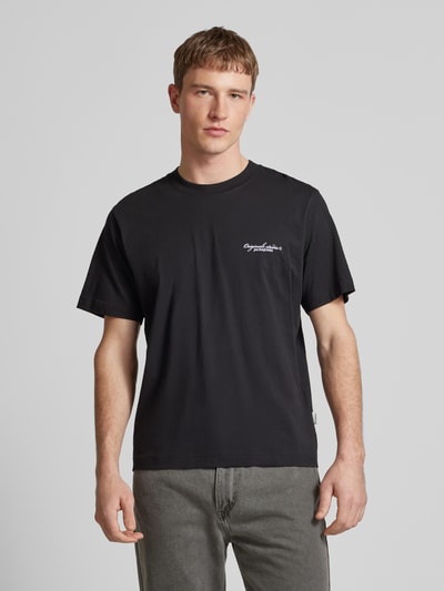 Jack & Jones T-Shirt mit Label-Print Modell 'BOSTON' Black 4