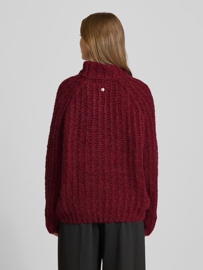 Smith and Soul Relaxed Fit Rollkragenpullover mit Alpaka-Anteil Dunkelrot 5