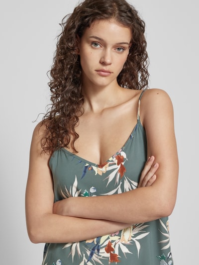 Only Blousetop met bloemenprint, model 'NOVA LIFE PARIS' Rietgroen - 3