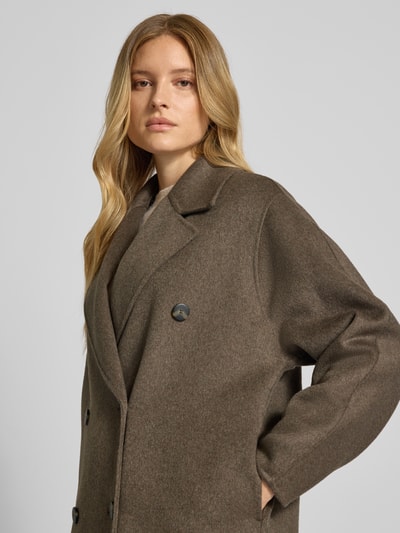 MANGO Mantel aus Woll-Mix mit Reverskragen Modell 'PICAROL' Mittelbraun 3