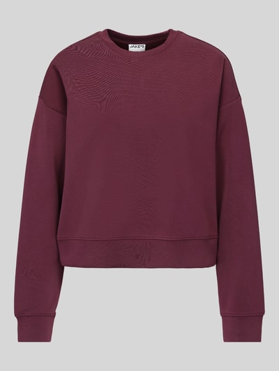 Jake*s Casual Sweatshirt mit überschnittenen Ärmeln Pflaume 2