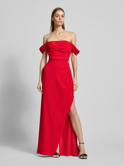 Vera Wang Bride Abendkleid mit seitlicher Raffung Modell 'BORIE' Rot 4