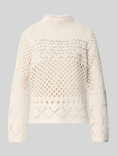 monari Gebreide pullover van viscosemix met pailletten Zand - 2
