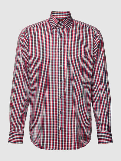 Eterna Comfort fit zakelijk overhemd met rasterruit Rood - 2