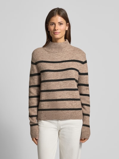 Christian Berg Woman Strickpullover mit Turtleneck Taupe Melange 4