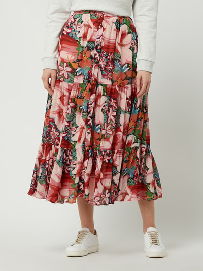 SUNCOO PARIS Midirok in patchworklook  Donkerrood - 4