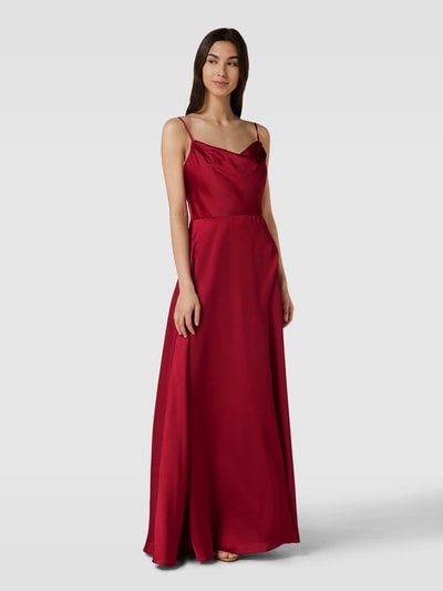 Luxuar Abendkleid mit Gehschlitz Dunkelrot 1