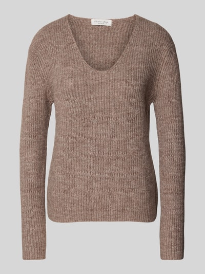 Christian Berg Woman Strickpullover mit V-Ausschnitt Taupe Melange 2