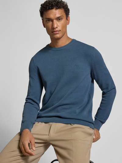 Marc O'Polo Regular fit gebreide pullover van zuiver katoen Jeansblauw - 3