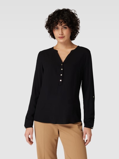 Montego Blusenshirt aus Visksoe mit V-Ausschnitt Black 4