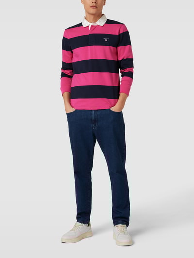 Gant Sweatshirt mit Polokragen Pink 1