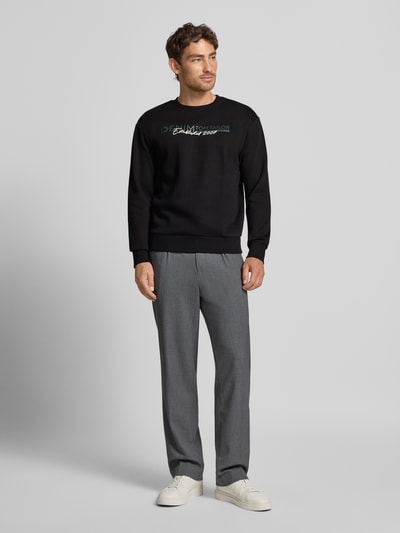 Tom Tailor Denim Regular fit sweatshirt van katoenmix Zwart - 1