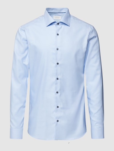 Eterna Koszula biznesowa o kroju slim fit z fakturowanym wzorem Błękitny 2
