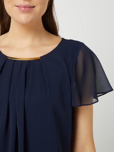 Swing Cocktailjurk van chiffon in een dubbele-laagjeslook  Donkerblauw - 3