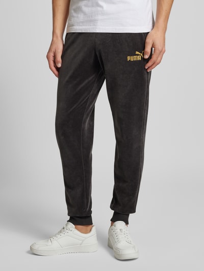 PUMA PERFORMANCE Relaxed Fit Sweatpants mit Label-Stitching Modell 'Velvettrack' Black 4