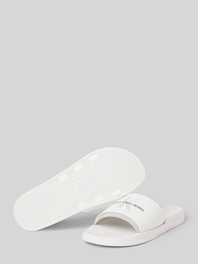 CK Calvin Klein Slides mit Label-Print Weiss 4