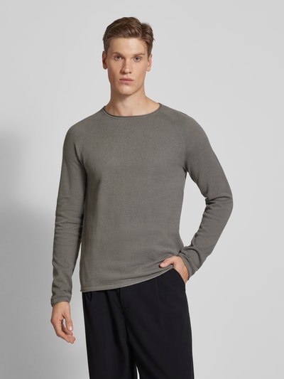 Jack & Jones Strickpullover mit Rundhalsausschnitt Mittelgrau Melange 3