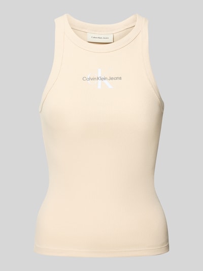 Calvin Klein Jeans Tanktop met labelstitching en ronde hals Beige - 2