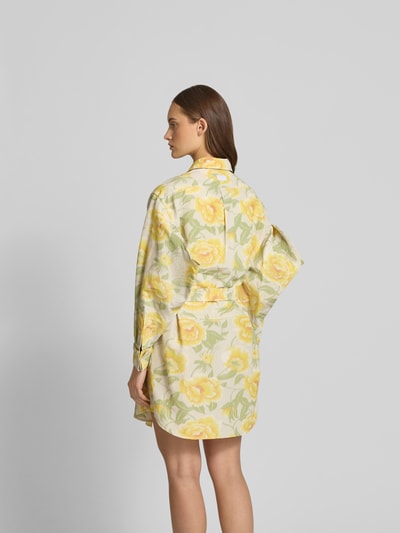 Kenzo Knielanges Kleid mit Knopfleiste GELB 5