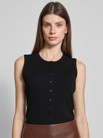 GAP Top met bandjes in riblook met knoopsluiting Zwart - 3