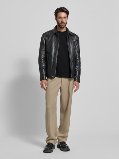 JOOP! Collection T-shirt met labeldetail, model 'Achilleas' Zwart - 1