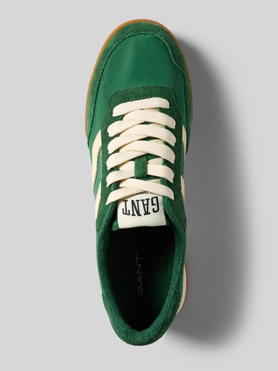 Produktfoto, Sneaker aus Leder-Mix mit Logo-Detail Modell 'Baylle' von Gant in Grün mit abgerundeter Passform, Schnürverschluss, 2 cm Absatzhöhe, Schafthöhe 9 cm, Schaftweite 19 cm, Herren Sneaker