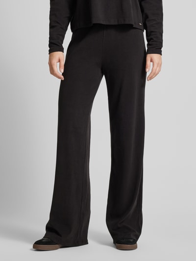 Guess Wide leg stoffen broek met labelapplicatie, model 'ELSA' Zwart - 4