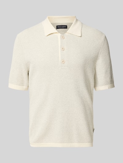 Marc O'Polo Regular Fit Poloshirt aus Baumwoll-Mix mit Crinkle-Effekt Ecru 2