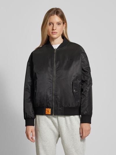 Original Bombers Oversized bomberjack met labelstitching Zwart - 4