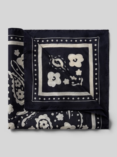 Stefanel Seidentuch im Allover-Look Modell 'FOULARD POIS' Marine Melange 1