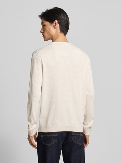 Tom Tailor Regular Fit Strickpullover aus reiner Baumwolle Beige 5