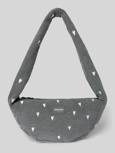 STUDIO NOOS Torba na ramię z detalem z logo Średnioszary 2
