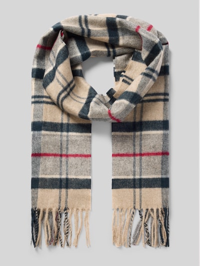 Barbour Schal mit Fransenabschluss Modell 'Yaxley' Beige 1