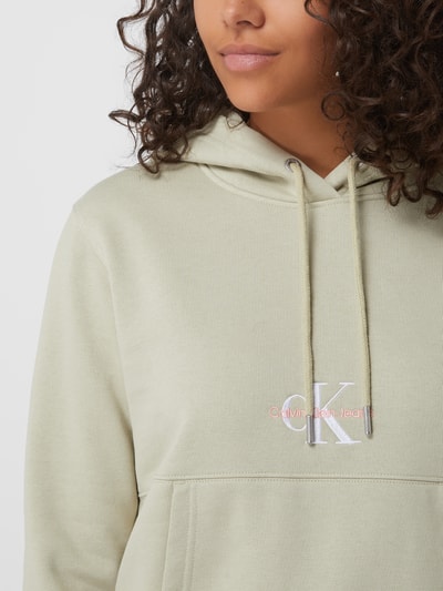 Calvin Klein Jeans Hoodie mit Label-Stitching Modell 'Monogram' Schilf 3