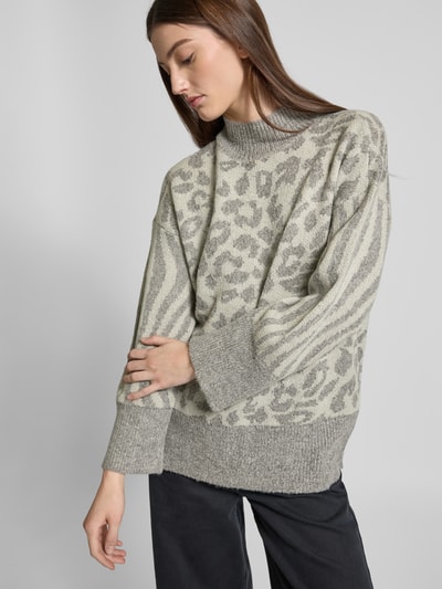 Vero Moda Regular fit gebreide pullover met dierenprint, model 'MARS' Middengrijs - 3