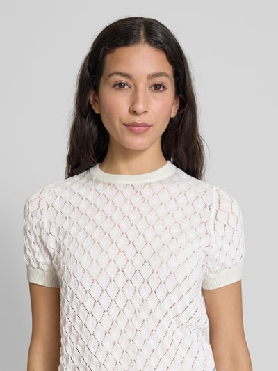 Jake*s Collection Strickpullover mit kurzärmeligem Design Offwhite 3