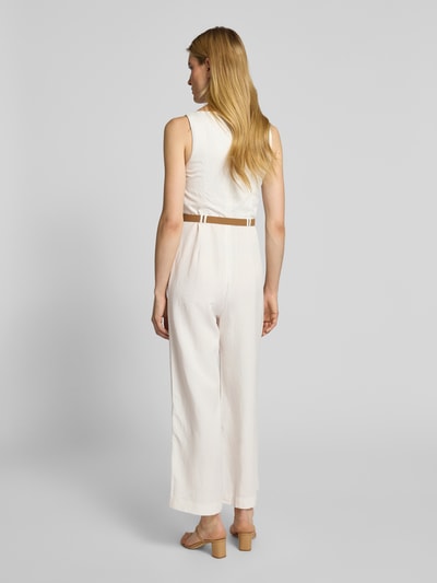 Mango Jumpsuit mit Taillengürtel Modell 'LIONELA' Offwhite 5