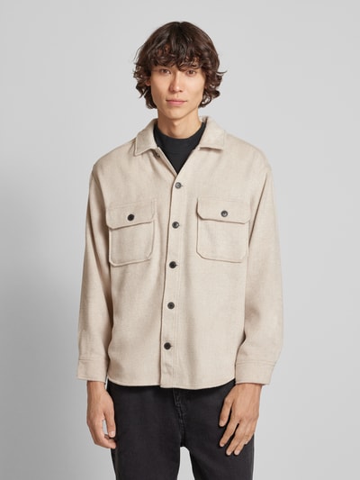 Jack & Jones Regular fit vrijetijdsoverhemd met paspelzakken op de borst Offwhite - 4