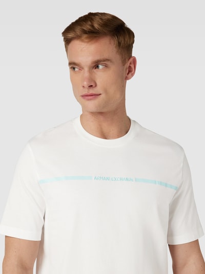 ARMANI EXCHANGE T-shirt z okrągłym dekoltem Złamany biały 3