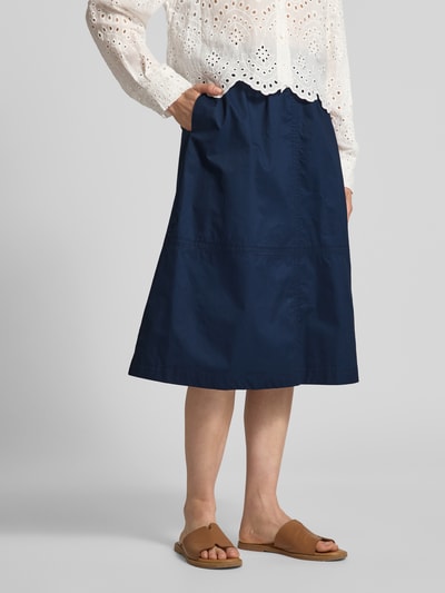Christian Berg Woman Midirock mit elastischem Bund und Eingrifftaschen Dunkelblau 4