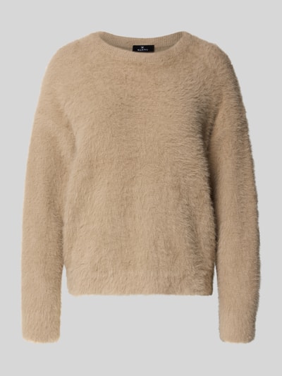 monari Sweter o kroju regular fit z imitacji dzianiny Jasnobrązowy 2